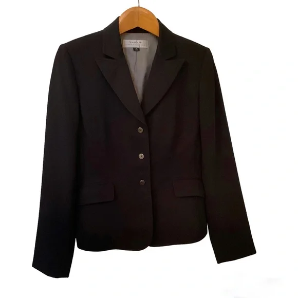 Tahari Blazer Women’s Black 3 Button Size 6 - Picture 2 of 10